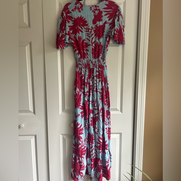 Abel The Label Anthropology Blue and Pink Flower Print Dress - Picture 2 of 6